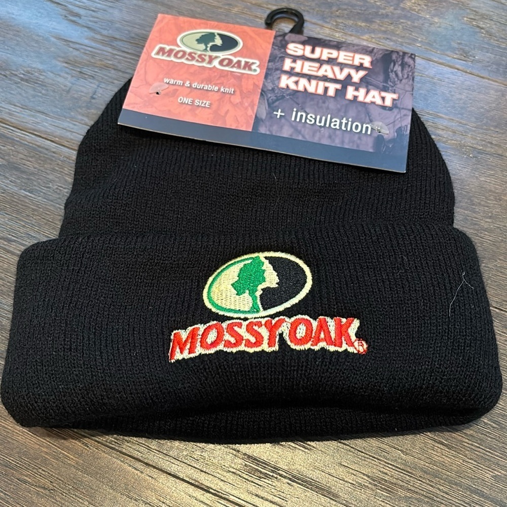 Mossy Oak Super Heavy Knit hat + insulation,fleece lined embroidered logo,beanie